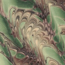 Hand Marbled Paper Dragon Skin Pattern in Green and Brown ~ Berretti Marbled Arts